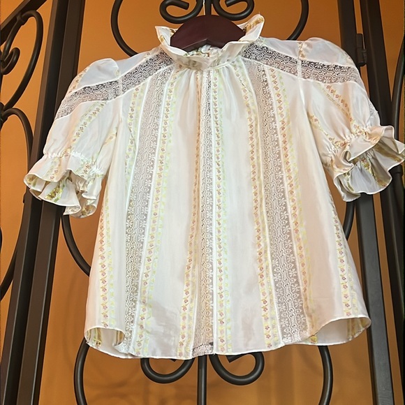 SANDRO Paris Striped Mock Neck Blouse - Picture 4 of 16